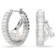 Ariana Grande X Swarovski Hoop Earrings Crystal Pearl, Baguette Cut, White, Rhodium Plated