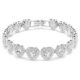 Ariana Grande X Swarovski Tennis Bracelet Mixed Cuts, Heart, White, Rhodium Plateds M