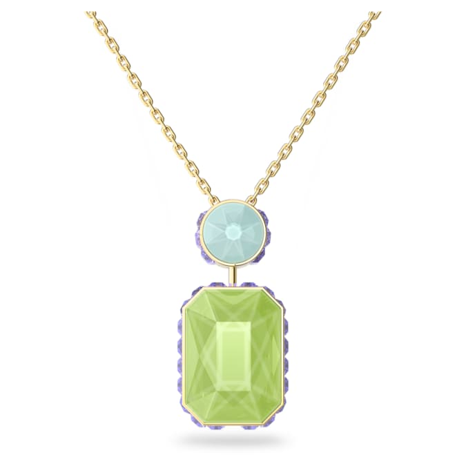 Chroma Necklace Octagon Cut, Multicolored, Gold-tone Plated