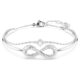 Hyperbola Bangle Infinity, White, Rhodium Plated