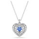 Hyperbola Pendant Heart, Blue, Rhodium Plated