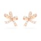 Hyperbola Stud Earrings Bow, Small, White, Rose Gold-tone Plated