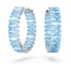 Matrix Hoop Earrings Baguette Cut, Blue, Rhodium Plated