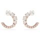 Matrix Hoop Earrings Crystal Pearl,gold-tone Plated
