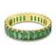 Matrix Ring Baguette Cut, Green, Gold-tone Plated 60