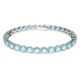 Matrix Tennis Bracelet Round Cut, Blue, Rhodium Plated