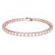 Matrix Tennis Bracelet Round Cut, White, Rose Gold-tone Plated Ros