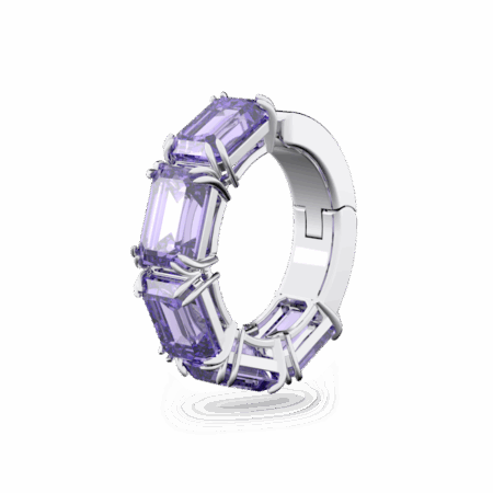 Boucle d'oreille manchette Millenia, Mono, Taille octogonale, Violet
