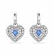 Boucles d'oreilles Hyperbola, Cœur, Bleues, Métal rhodié