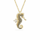 Pendentif Idyllia, Crystal pearls, Hippocampe, Blanc, Placage de ton or
