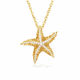 Pendentif Idyllia, Crystal pearls, Étoile de mer, Ton doré