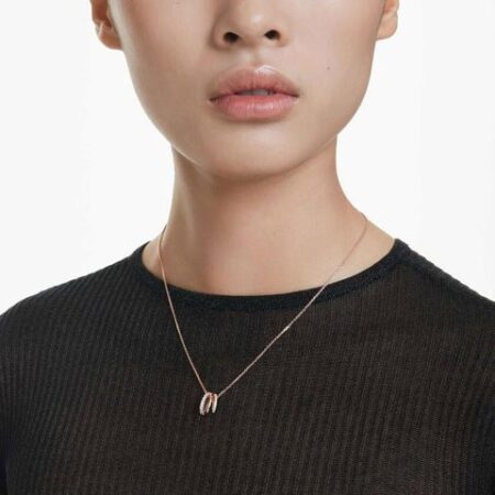 Hyperbola pendant, Mixed cuts white rose gold
