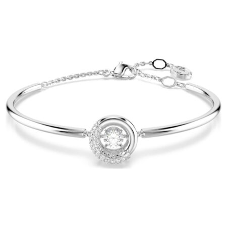 Dextera bangle round cut white rhodium plated