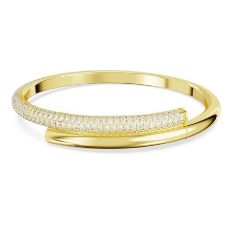 Dextera bangle, Magnetic closure, white Gold tone plated