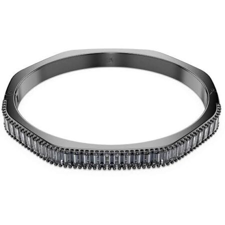 Matrix bangle, baguette cut, octagon shape, cray ruthenium plated L