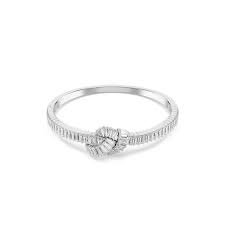 Matrix bangle baguette cut white rhodium plated