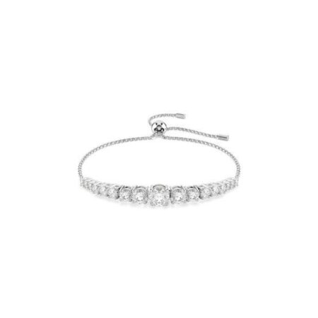 Matrix bracelet gradient of round white rhodium plated