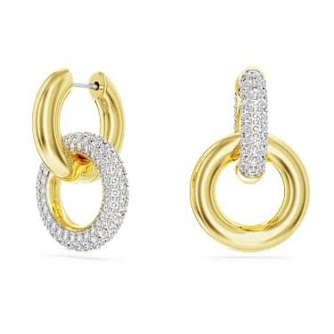 Dextera hoop earrings asymmetrical design white gold tone