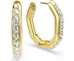 Dextera hoop earrings octagon shape round white gold
