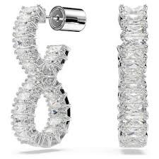 Hyperbola drop earrings infinity white rhodium plated