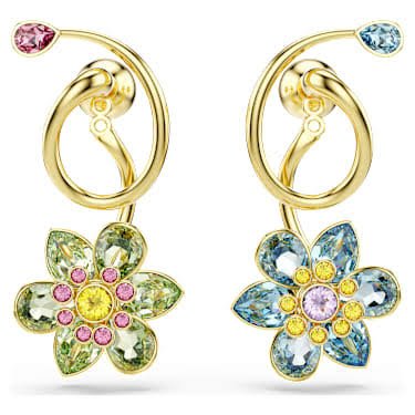 Idyllia drop earrings asymmetrical design flower Multicolored