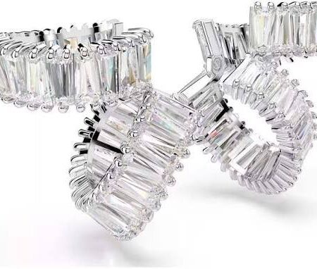 Ariana Grandi x Swarovski ear cuffs Baguette cut, white, rhodium plated