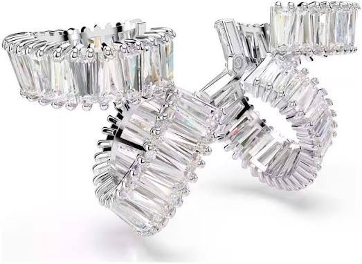 Ariana Grandi x Swarovski ear cuffs Baguette cut, white, rhodium plated