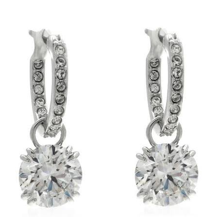 Constella drop earrings white rhodium plated