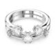 Constella ring, setround, white, rhodium plated