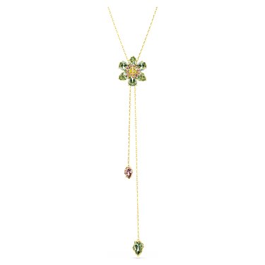 Idyllia Y pendant, Mixed, flower, Multicolored, Gold