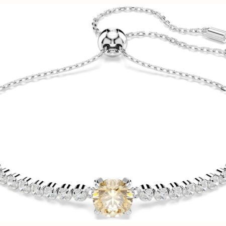 Matrix tennis bracelet mixed yellow rhodium