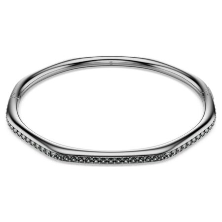 Dextera bangle octagon shape round white ruthénium plated L