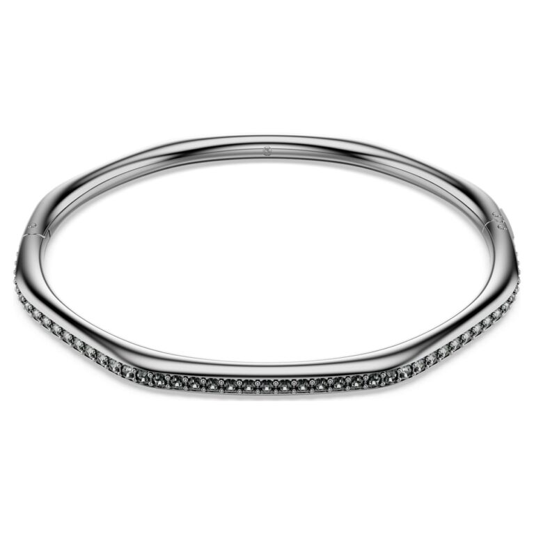 Dextera bangle octagon shape round white ruthénium plated L
