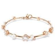 Constella tennis bracelet crystal pearl round rose gold