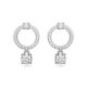 Attract hoop earrings round white rhodium plated