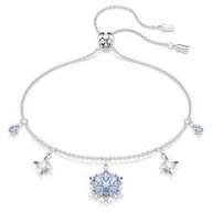 Magic bracelet, snowflake, Blue, rhodium plated