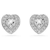Ariana Grandi x Swarovski, stud earrings, Mixed cuts, heart, white rhodium plated