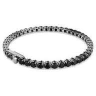 Matrix tennis, bracelet, Round cut, black ruthenium plated L