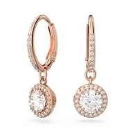 Constella drop earrings round pavé white rose gold