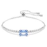 Matrix tennis bracelet, Mixed cuts, blue, rhodium plated