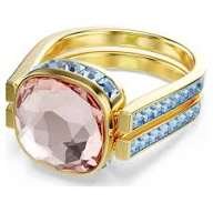 Chroma ring, cushion cut Multicolored, Gold-tone plated