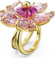 Idyllia cocktail ring flower pink gold 52