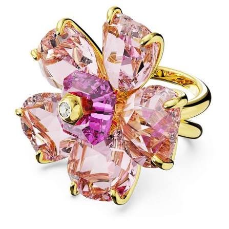 Idyllia cocktail ring flower pink gold 55