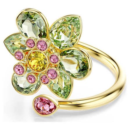 Idyllia cocktail ring flower green gold 58