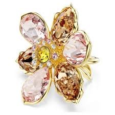 Idyllia motif ring mixed flower Multicolored gold 52
