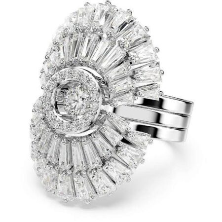 Idyllia ring set 3 mixed shell white rhodium 58