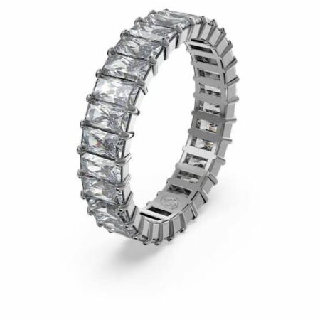 Matrix ring, Baguette cut, Gray, Ruthenium plated