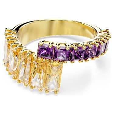 Matrix ring, Mixed cuts Multicolored, Gold-tone plated