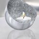 Mineral tea light holder silver
