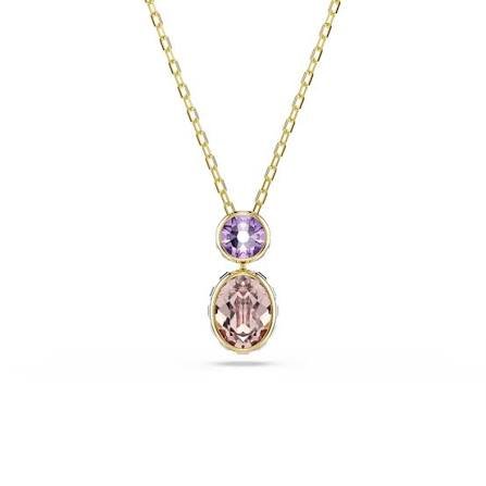 Chroma pendant, Mixed cuts Multicolored, Gold - tone plated